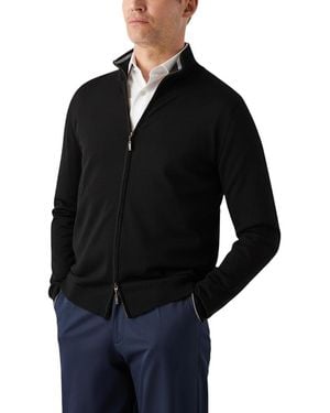 Robert Talbott Dalton Full Zip Sweater - Black