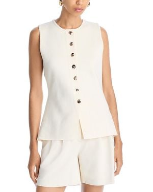 Aqua Sleeveless Sweater - White