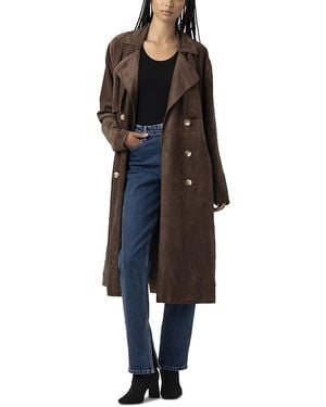 Blank NYC Faux Suede Trench Coat - Black