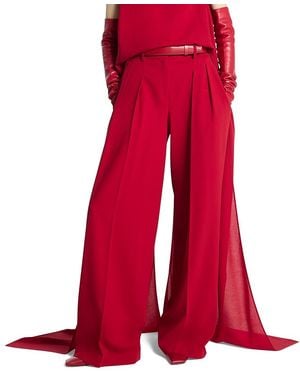 Michael Kors Pleated Wool-Blend Slouch Pants - Red