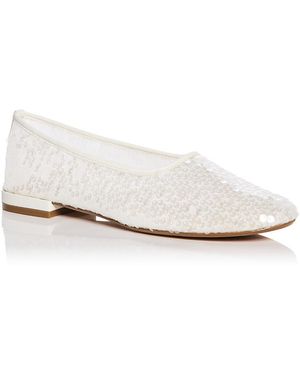 Aqua Giana Embellished Flats - White
