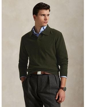 Polo Ralph Lauren Wool Regular Fit Polo Sweater - Green