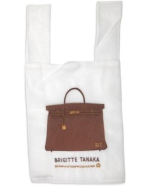 Brigitte Tanaka Grace Embroidered Nylon Organza Tote - White