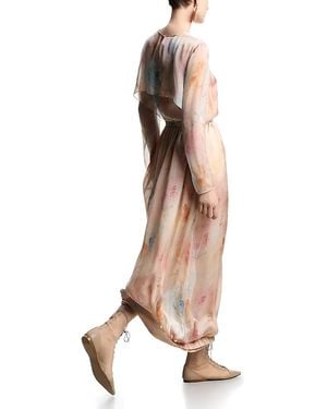 Emporio Armani Silk Chiffon Maxi Dress - Natural