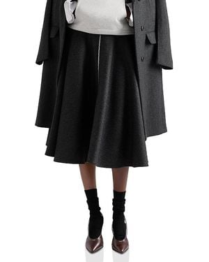 Prada Double Wool Midi-Skirt - Black