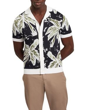 Ted Baker Kyes Knitted Leaf Camp Shirt - Blue