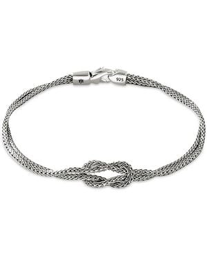 John Hardy Sterling Love Knot Weave Double Strand Bracelet - Metallic