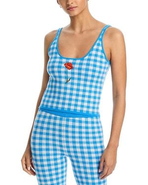 Aqua Printed Sleeveless Top - Blue