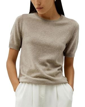 LILYSILK Crew Neck Basic Knit Top - Gray