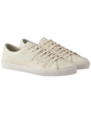 Prada Aged-Effect Leather Sneakers - White