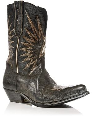 Golden Goose Wish Star Low Western Boots - Black
