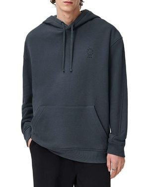 AllSaints Haven Embroidered Logo Oversized Hoodie - Blue