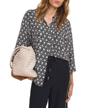 Mint Velvet Geometric Print Resort Shirt - Black