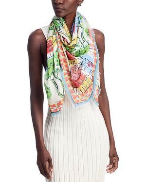 Echo Riviera Square Scarf - White