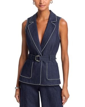 Cinq À Sept Twisted Trim Andrea Vest - Blue