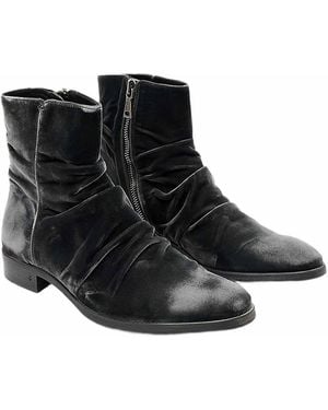 John Varvatos Morrison Sharpei Ruched Leather Boots - Black