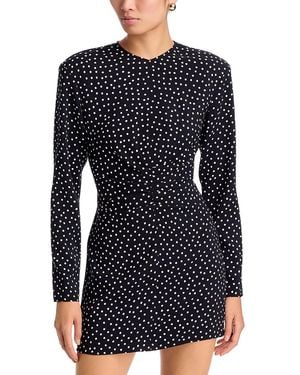 Veronica Beard Elina Ruched Long Sleeve Mini Dress - Blue