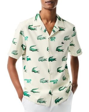 Lacoste Printed Hawaiian Performance Shirt - Green