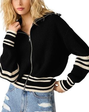 Steve Madden Dara Zippered Sweater - Black