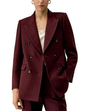 LILYSILK Double Breasted Lapel Blazer - Red