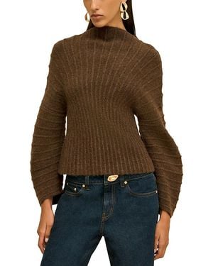 Cult Gaia Araki Mock Neck Sweater Top - Brown