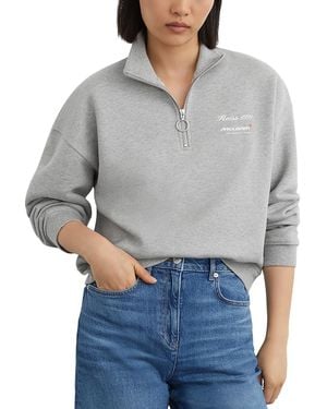 Reiss Sakura Mclaren Half Zip Sweatshirt - Gray
