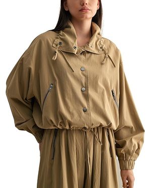 Luvee Collared Button Up Shacket - Brown