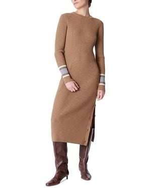 Vanessa Bruno Dagmar Rib Knit Button Slit Sweater Dress - Brown