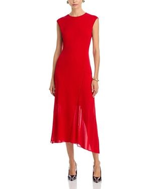 Jason Wu Asymmetrical Seamed High/Low Knit Dress - Red