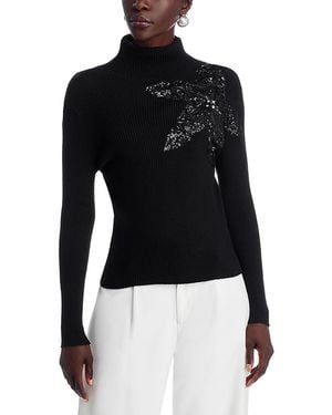 Nancy Yang Beaded Flower Sweater - Black
