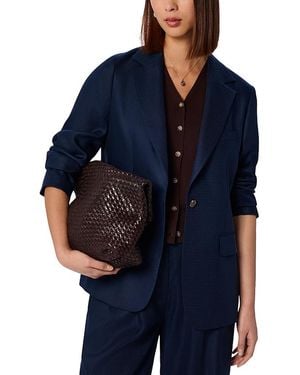 Whistles Relaxed Hopsack Blazer - Blue