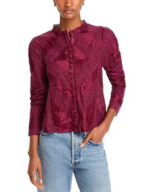 Love Shack offers Fancy Lorette Lace Button Up Long Sleeve Top