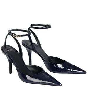 Balmain Patent Leather Strappy Courts - Blue