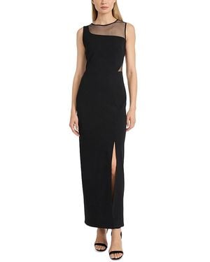 Donna Morgan Asymmetric Illusion Dress - Black