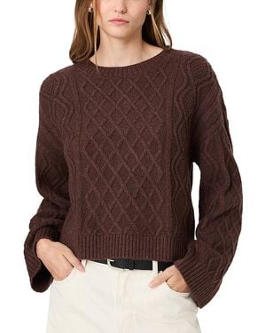 French Connection Wesley Crewneck Cable Knit Sweater - Brown