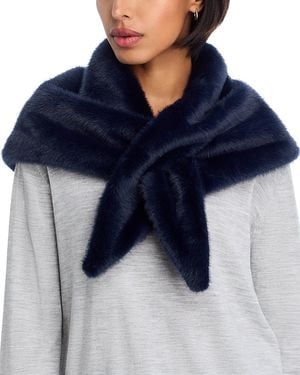 Herno Faux Fur Triangle Foulard - Blue