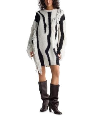 Diane von Furstenberg Jamie Fringe Sweater Dress - White