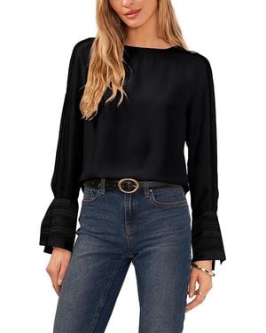 Vince Camuto Crewneck Extended Shoulder Top - Black