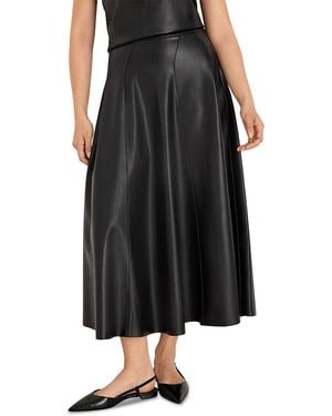 NIC+ZOE Faux Leather Seamed Maxi Skirt - Black