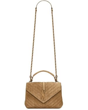Saint Laurent Small College Bag - Natural