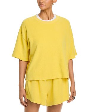 The Great The Micro Terry Track Crew Top - Yellow