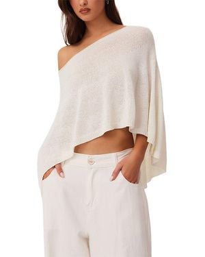SNDY'S Misty Knit Poncho - White
