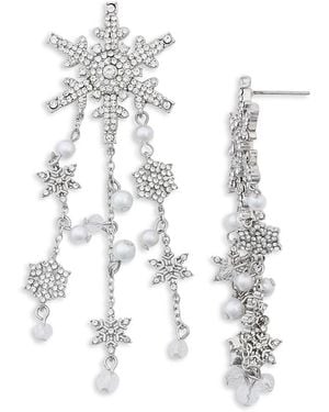 BaubleBar Sparkling Snowflake Earrings - White