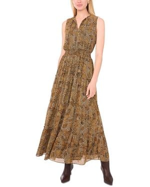 1.STATE Tie Neck Tiered Dress - Natural