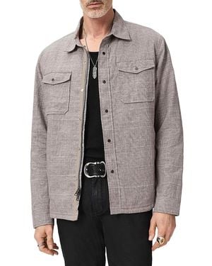 John Varvatos Jameson Quilted Shirt Jacket - Gray
