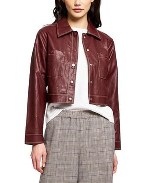 Central Park West Hazel Topstitched Jacket - Red