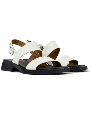 Camper Dana Leather 2-Strap Sandal - White