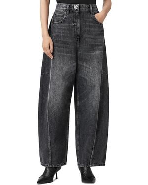 AllSaints Carter High Rise Barrel Leg Jeans - Black
