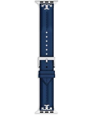 Tory Burch Kira Leather Band For Apple Watch, 38/40/41/42Mm And 42/44/45/46/49Mm - Blue