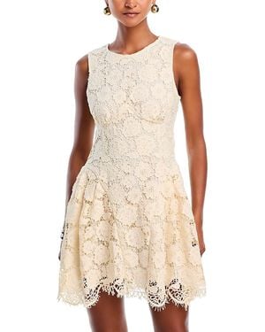 Aqua Lace Sleeveless Dress - Natural